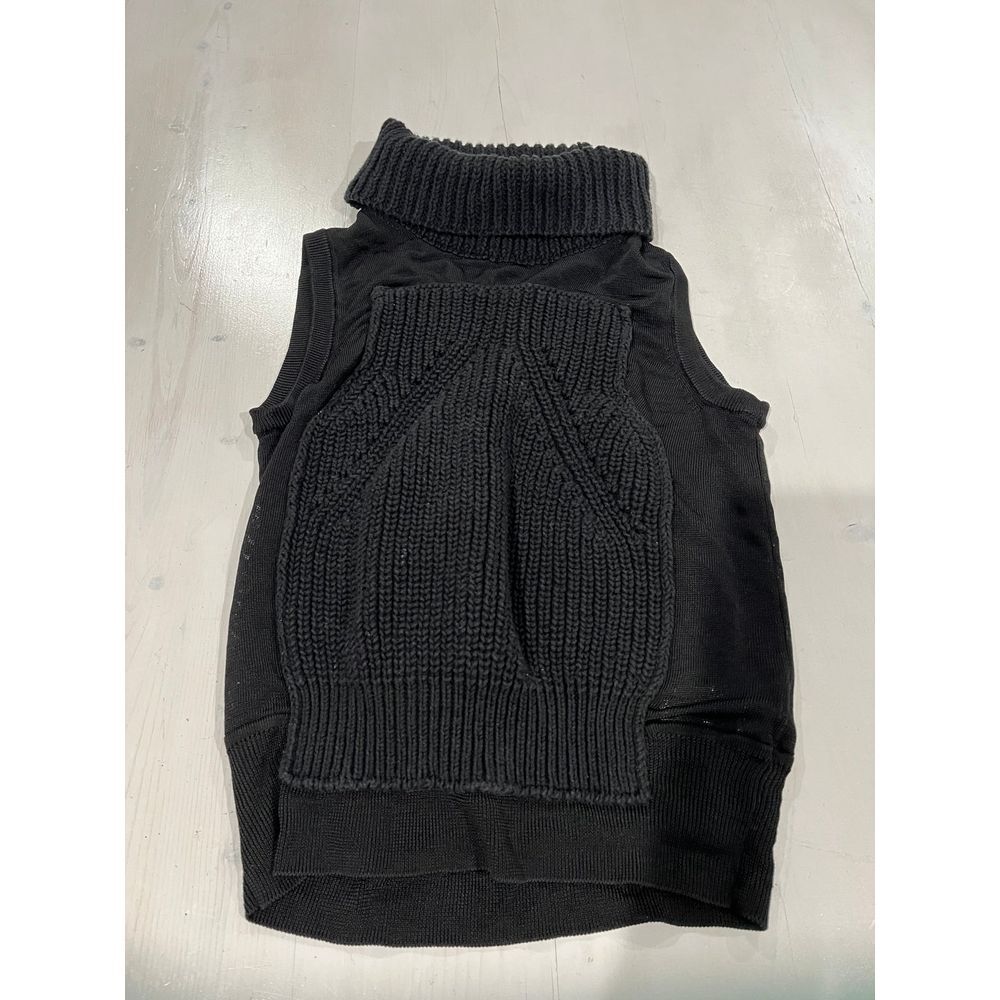 1. State Womens Black Sleeveless Turtleneck Mixed Media Knit Sweater XS RN51323